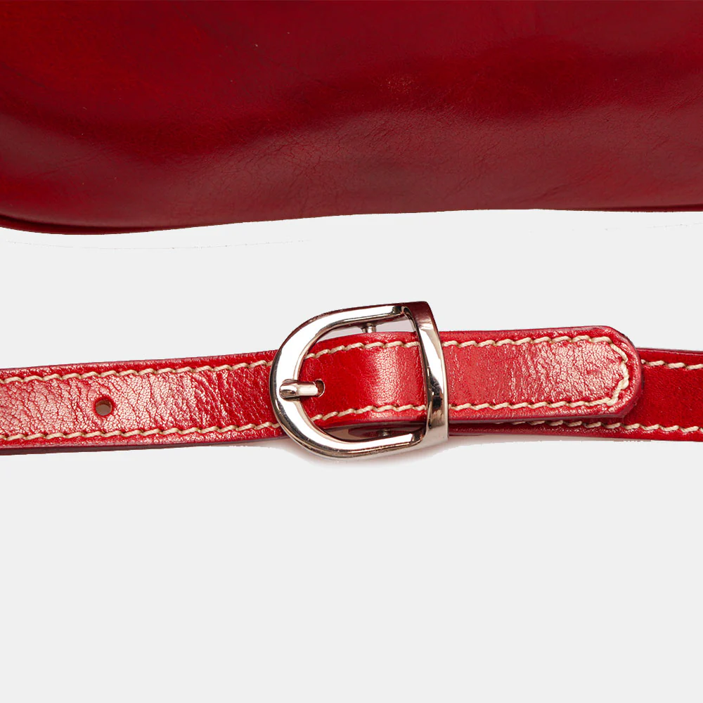 Borsa a Tracolla VIAVERDI in Pelle Rossa Made in Italy linea Firenze - Image 11