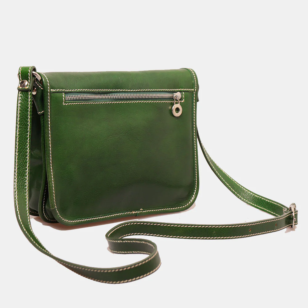 Borsa a tracolla VIAVERDI in Pelle Verde Made in Italy linea Firenze - Image 10