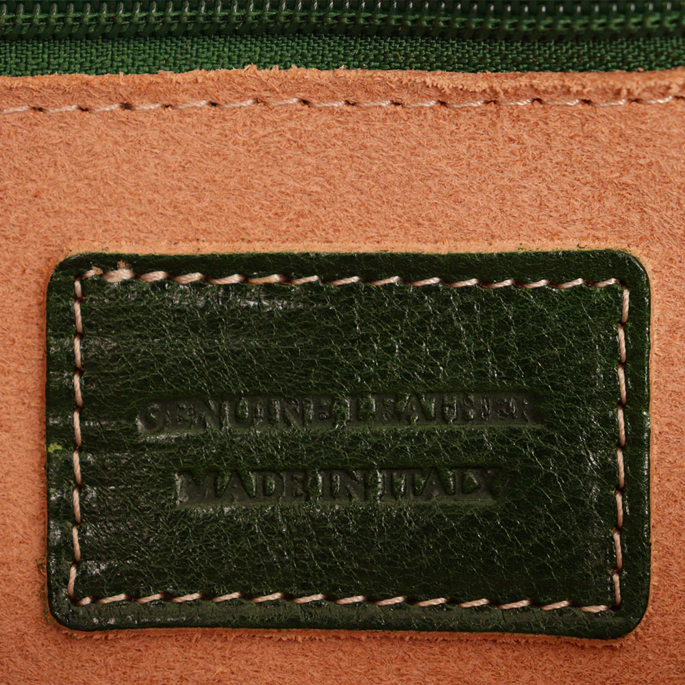 Borsa a tracolla VIAVERDI in Pelle Verde Made in Italy linea Firenze - Image 12