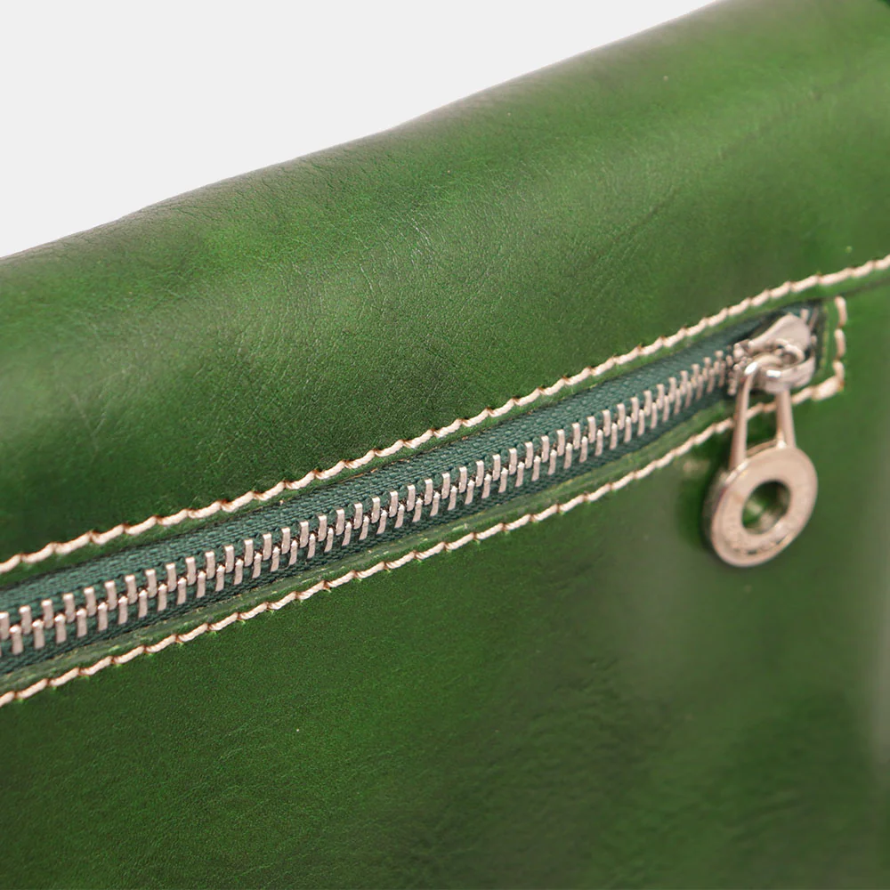 Borsa a tracolla VIAVERDI in Pelle Verde Made in Italy linea Firenze - Image 9