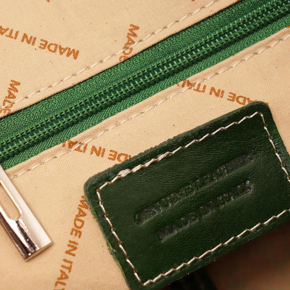 Borsa a Tracolla VIAVERDI in Pelle Verde Made in Italy linea Firenze - Image 10