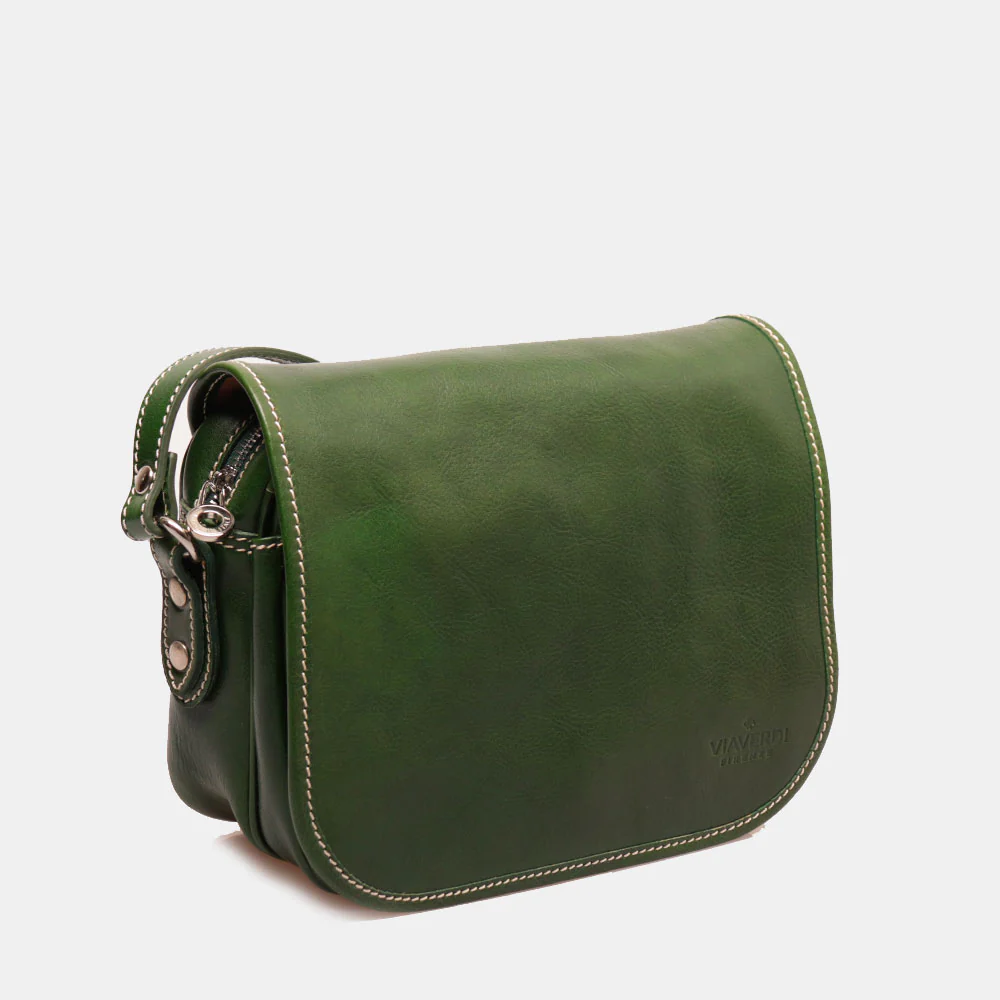 Borsa a Tracolla VIAVERDI in Pelle Verde Made in Italy linea Firenze - Image 3