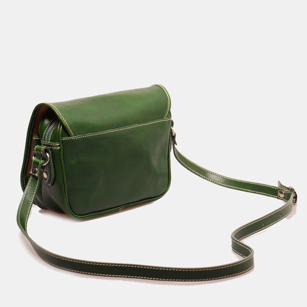 Borsa a Tracolla VIAVERDI in Pelle Verde Made in Italy linea Firenze - Image 4