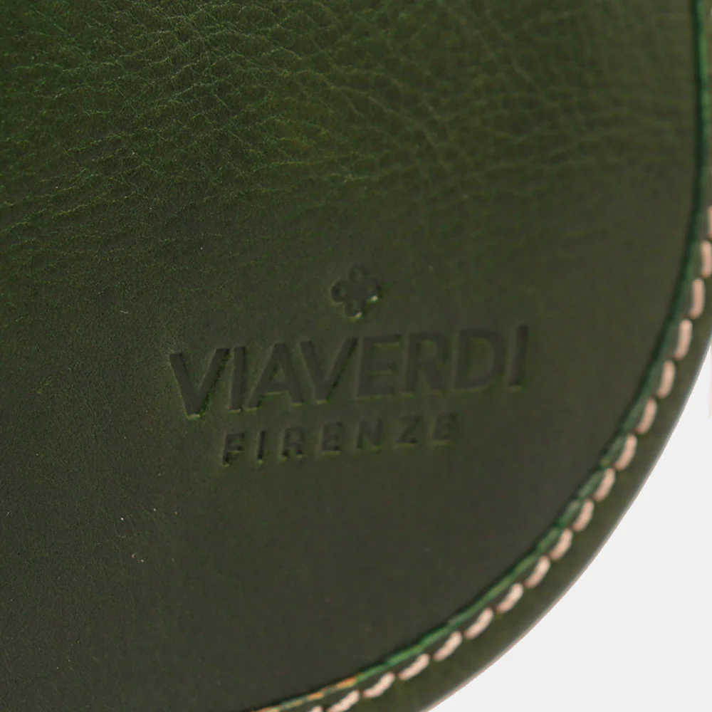 Borsa a Tracolla VIAVERDI in Pelle Verde Made in Italy linea Firenze - Image 7