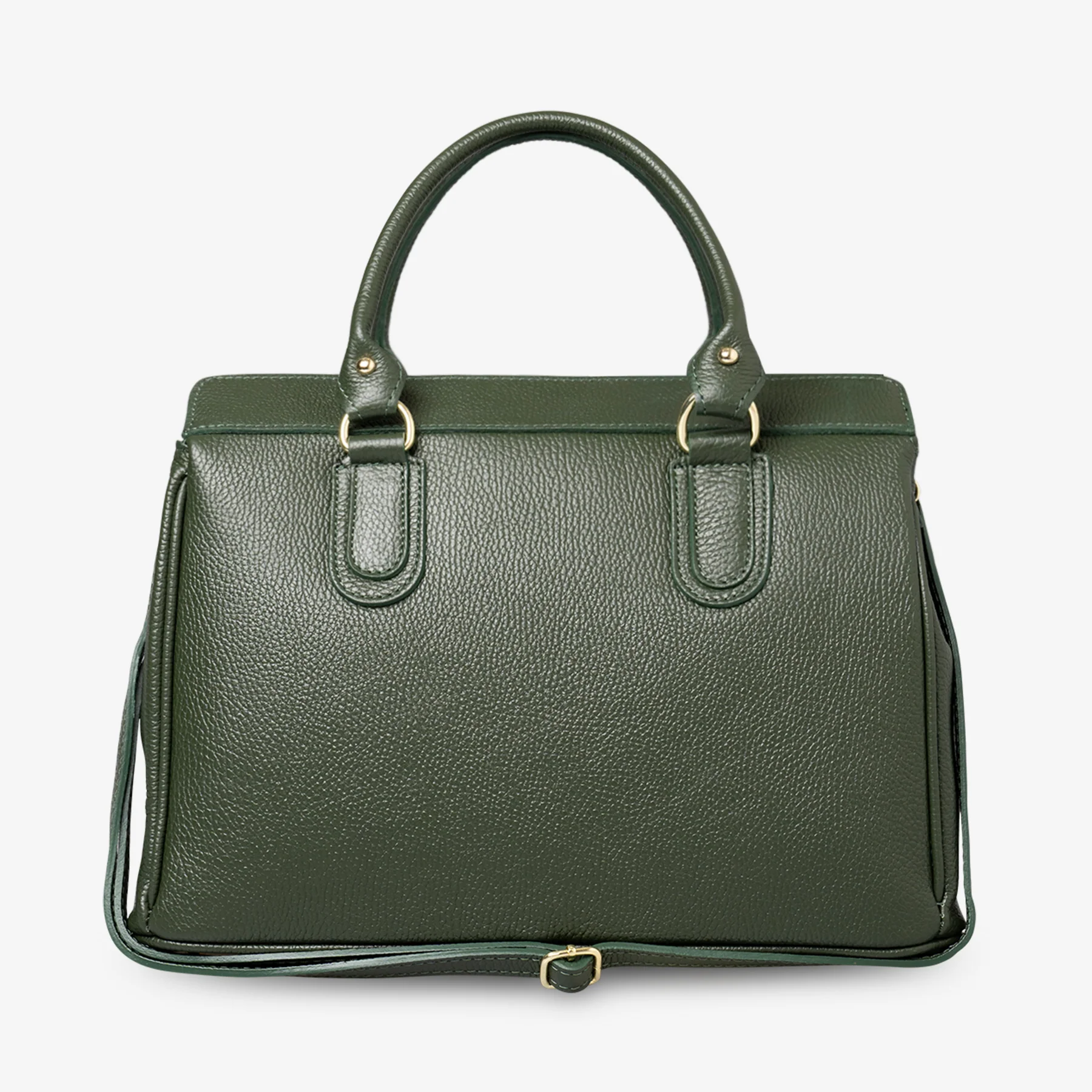 Borsa Bauletto Grande a Mano con Tracolla VIAVERDI in Pelle Verde Made in Italy linea Artimino - Image 4