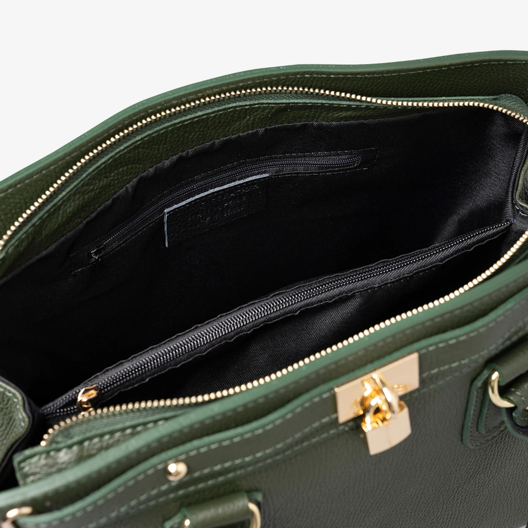 Borsa Bauletto Grande a Mano con Tracolla VIAVERDI in Pelle Verde Made in Italy linea Artimino - Image 6