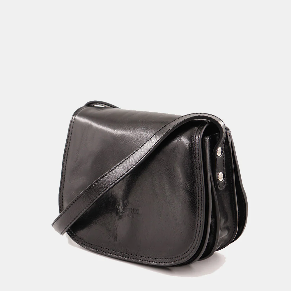 Borsa a Tracolla VIAVERDI in Pelle Nera Made in Italy linea Firenze - Image 2