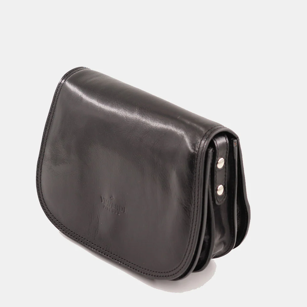Borsa a Tracolla VIAVERDI in Pelle Nera Made in Italy linea Firenze - Image 3