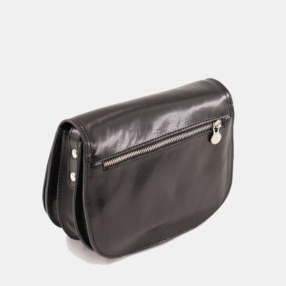Borsa a Tracolla VIAVERDI in Pelle Nera Made in Italy linea Firenze - Image 4