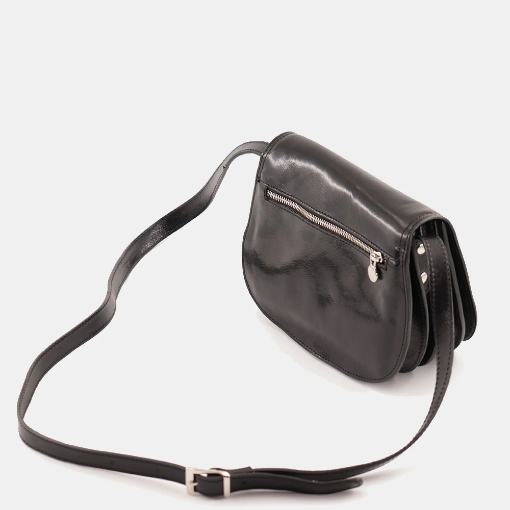 Borsa a Tracolla VIAVERDI in Pelle Nera Made in Italy linea Firenze - Image 5