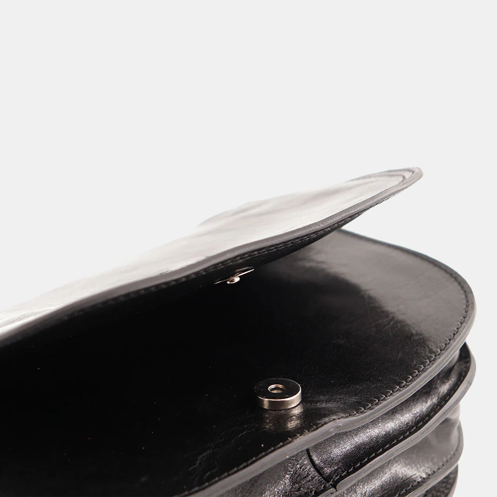 Borsa a Tracolla VIAVERDI in Pelle Nera Made in Italy linea Firenze - Image 6