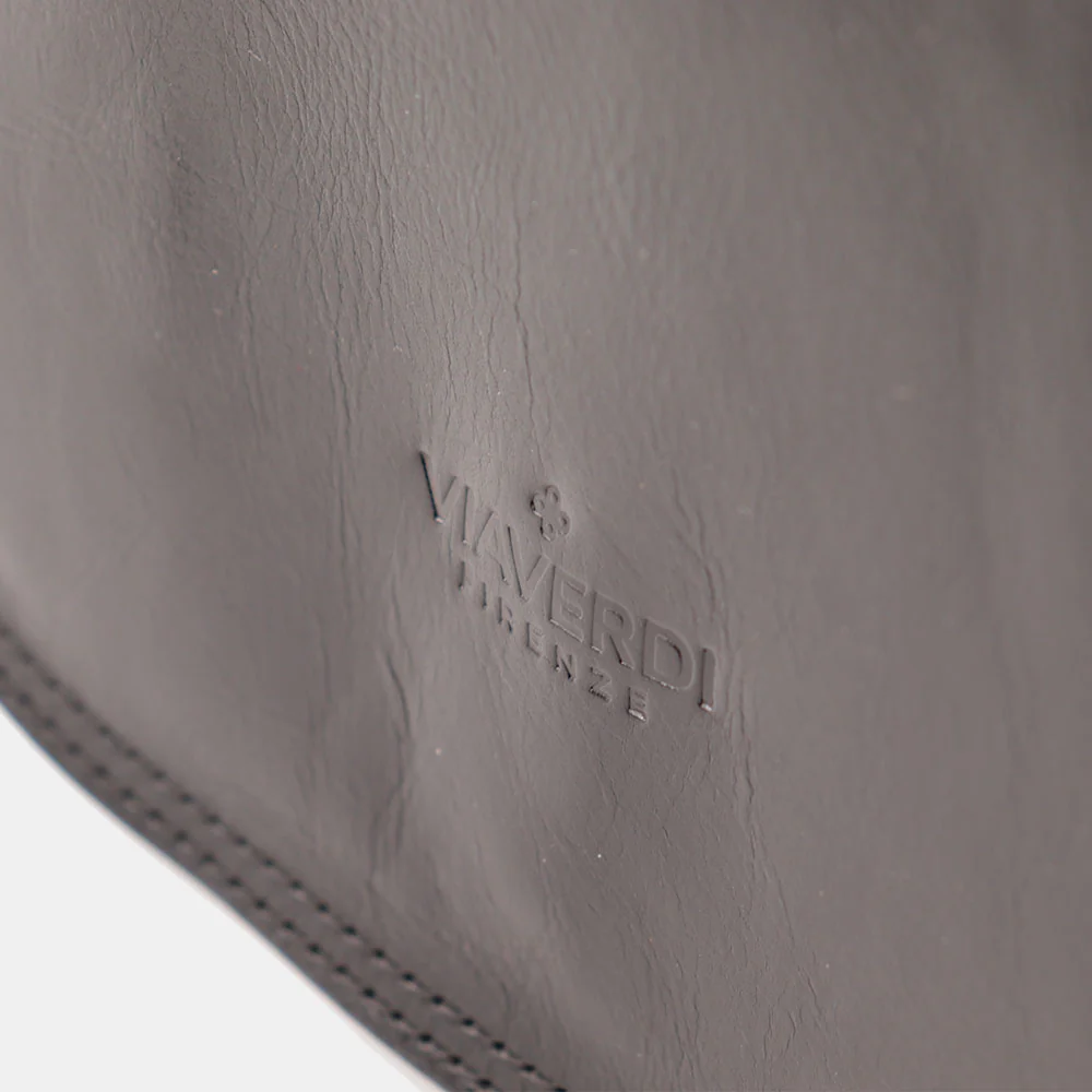 Borsa a Tracolla VIAVERDI in Pelle Nera Made in Italy linea Firenze - Image 9