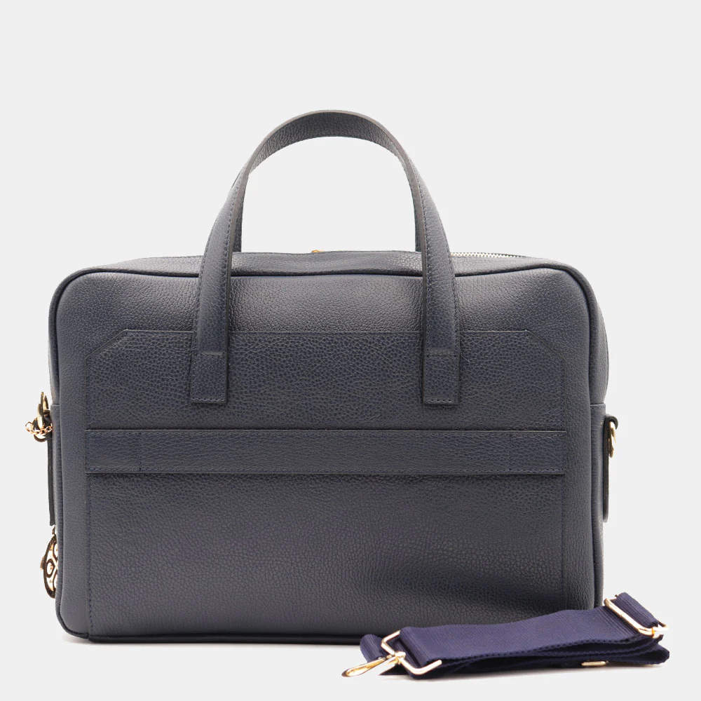 Borsa Business in Pelle Blu VIAVERDI Made in Italy - Porta Pc 15.6 - Image 6