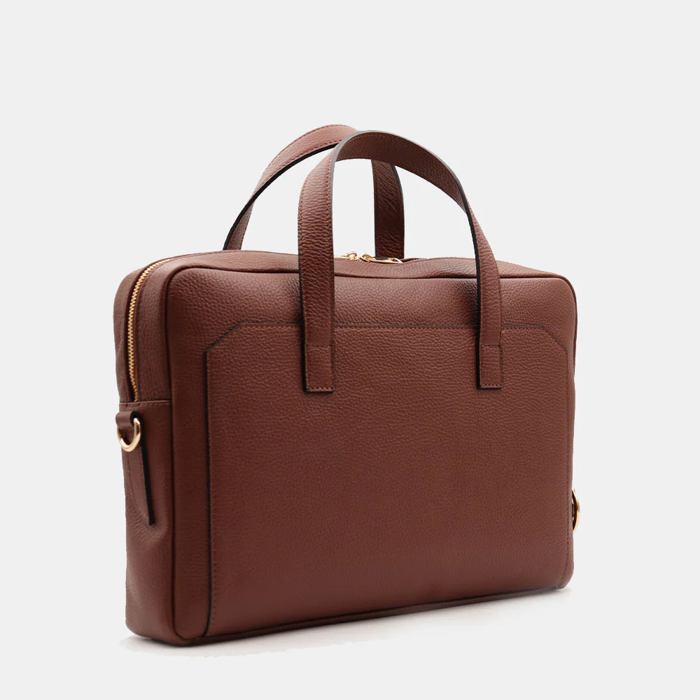 Borsa Business in Pelle Marrone VIAVERDI Made in Italy - Porta Pc 15.6 - Image 5