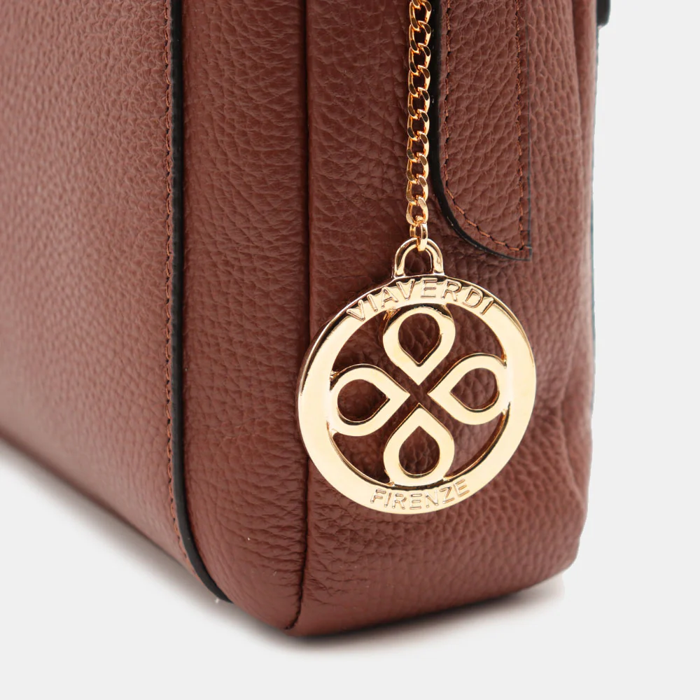 Borsa Business in Pelle Marrone VIAVERDI Made in Italy - Porta Pc 15.6 - Image 9