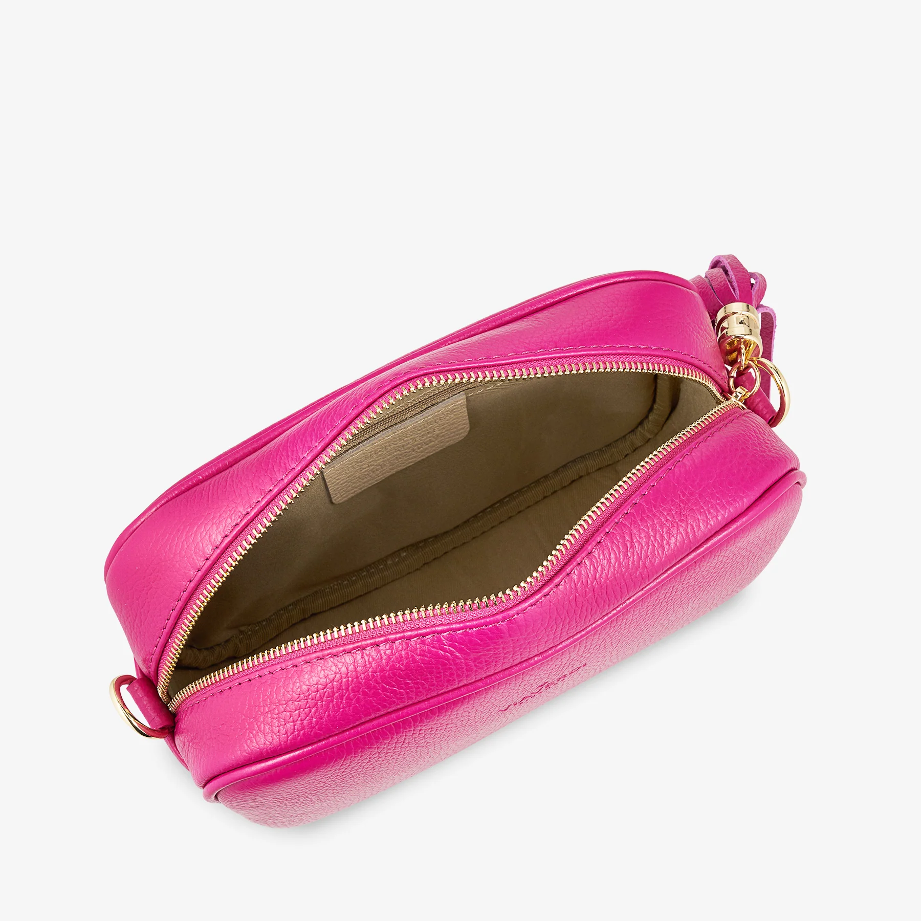 Borsa Camera Bag Media in Pelle Fucsia con Tracolla VIAVERDI Made in Italy - Image 3