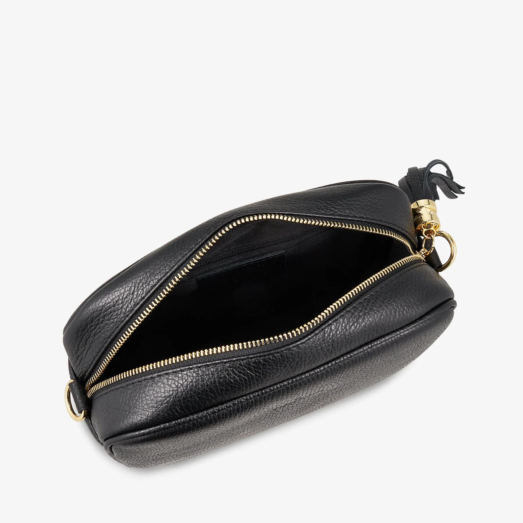Borsa Camera Bag Media in Pelle Nera con Tracolla VIAVERDI Made in Italy - Image 5