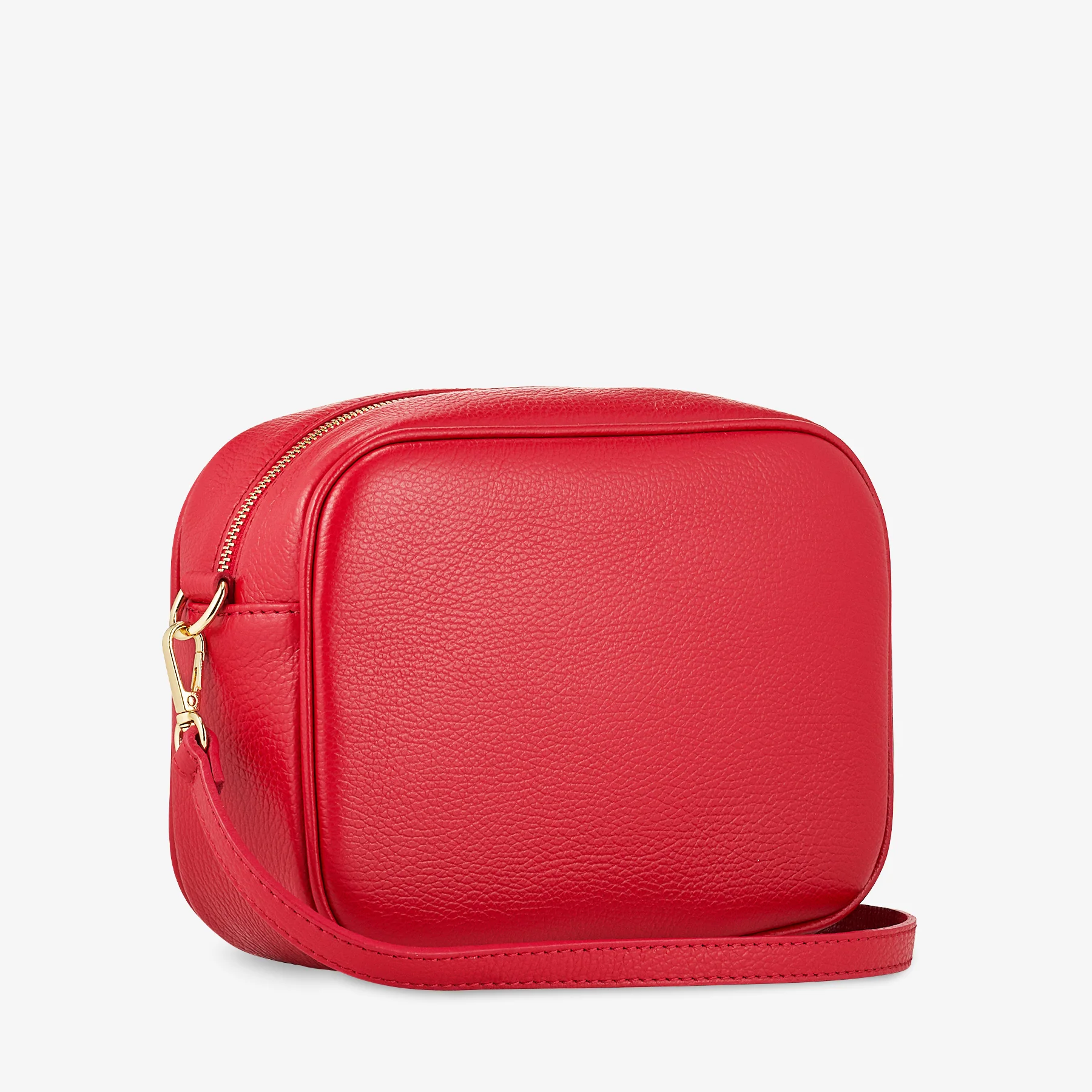 Borsa Camera Bag Media in Pelle Rossa con Tracolla VIAVERDI Made in Italy - Image 2