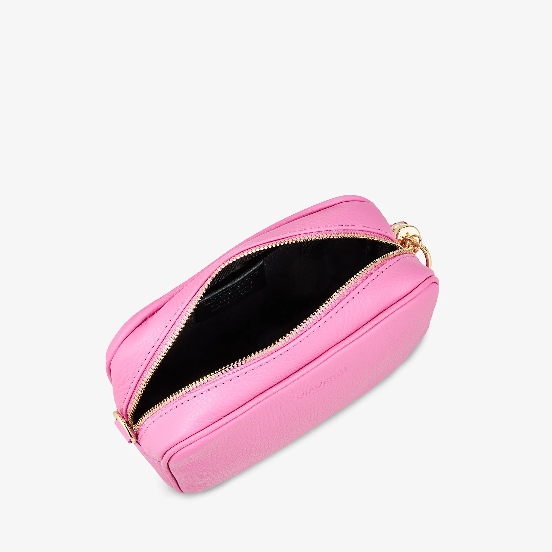 Borsa Camera Bag Piccola in Pelle Rosa con Tracolla VIAVERDI Made in Italy - Image 4