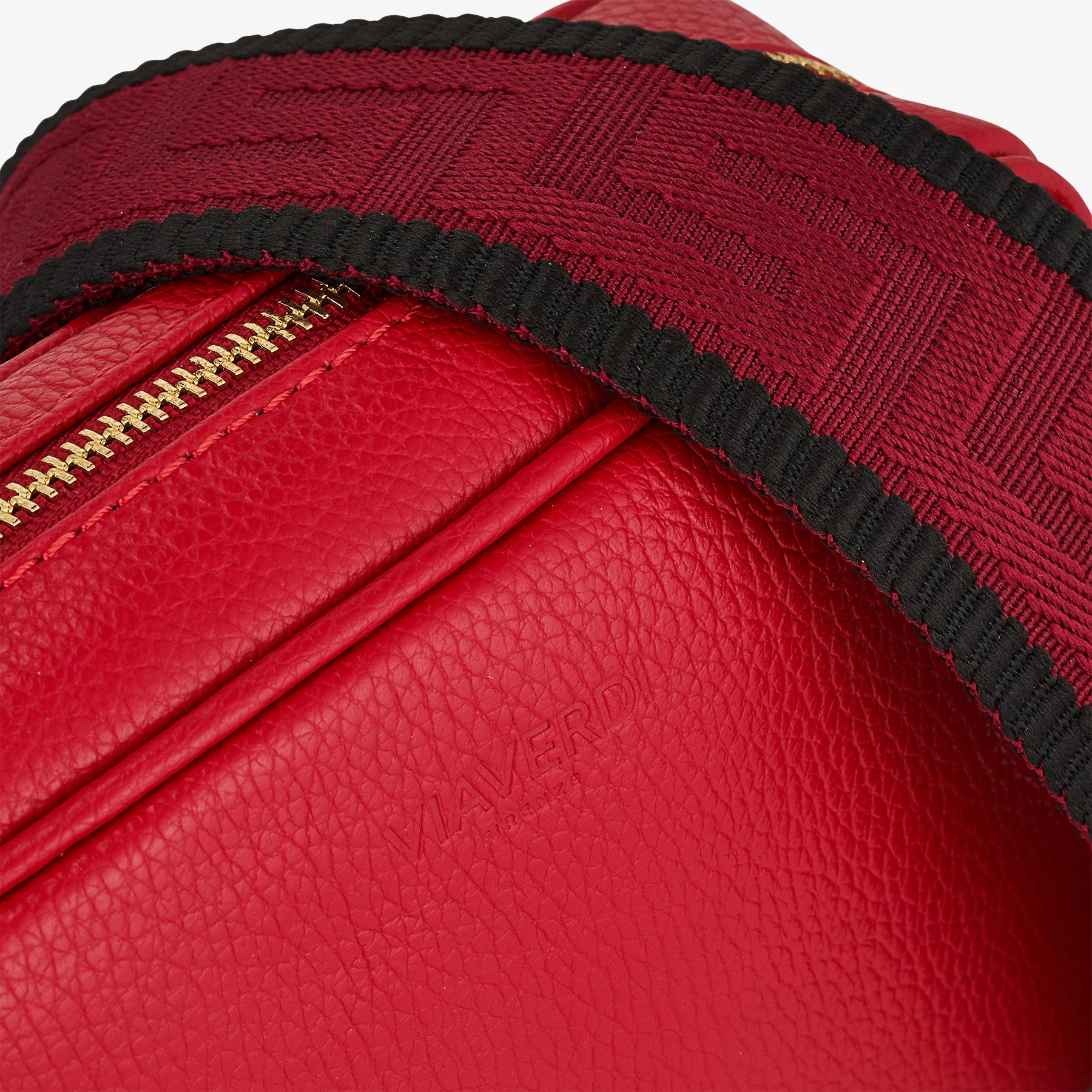 Borsa Camera Bag Piccola in Pelle Rossa con Tracolla VIAVERDI Made in Italy - Image 5
