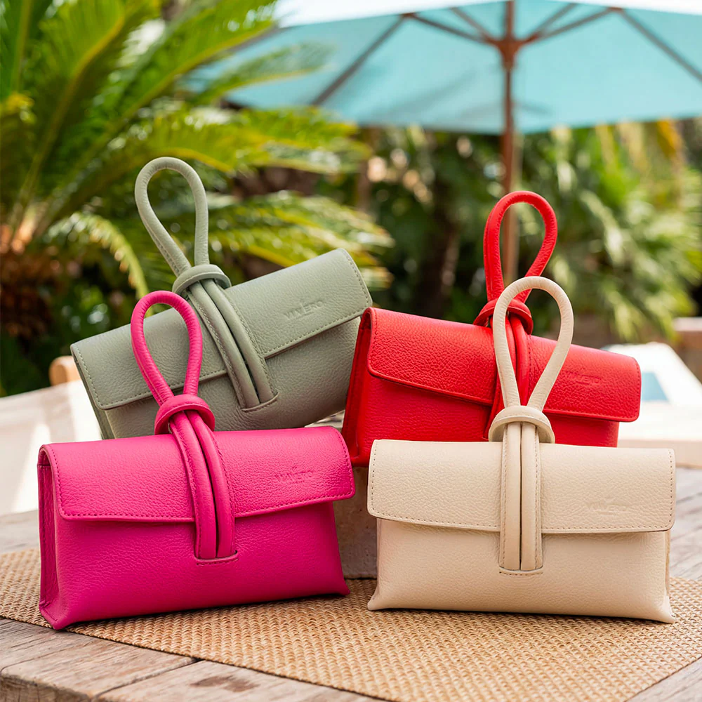 Borsa Clutch a Mano con Tracolla VIAVERDI in Pelle Rosa Made in Italy linea Castiglione - Image 11