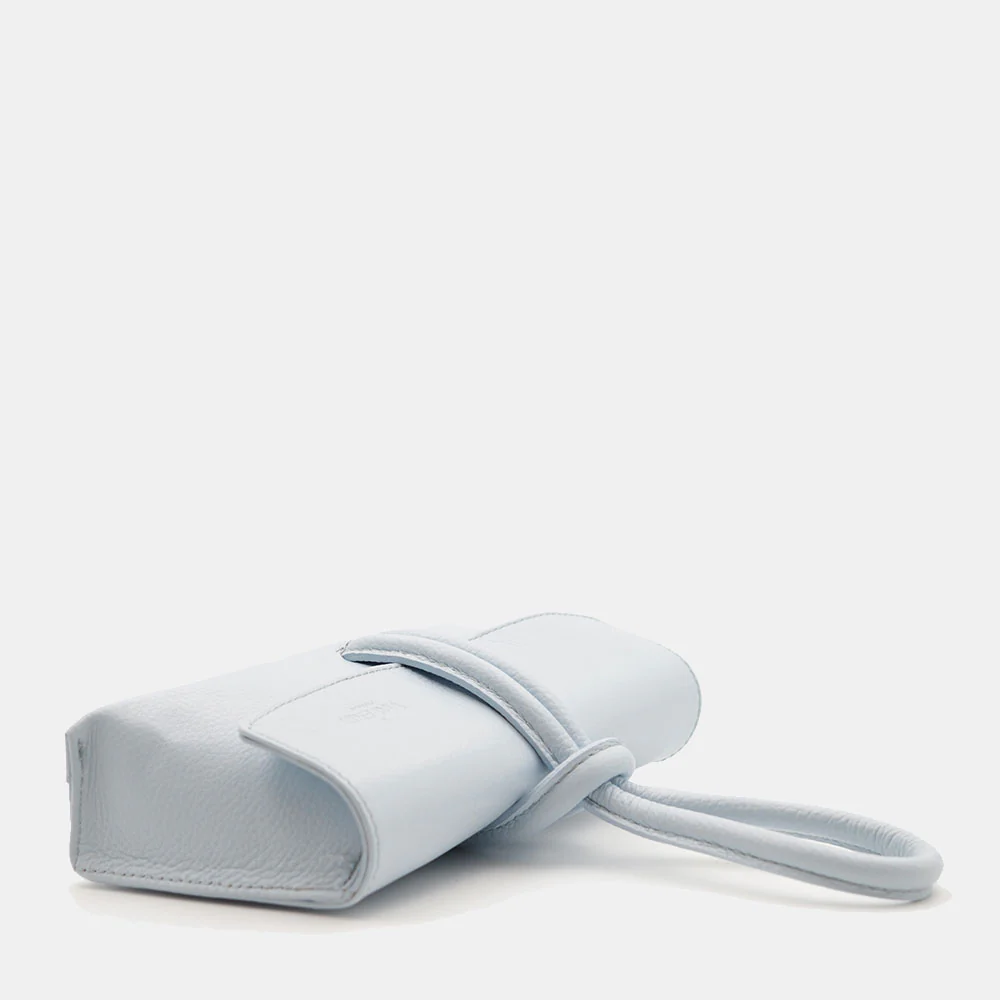 Borsa Clutch a Mano con Tracolla VIAVERDI in Pelle Celeste Made in Italy linea Castiglione - Image 7