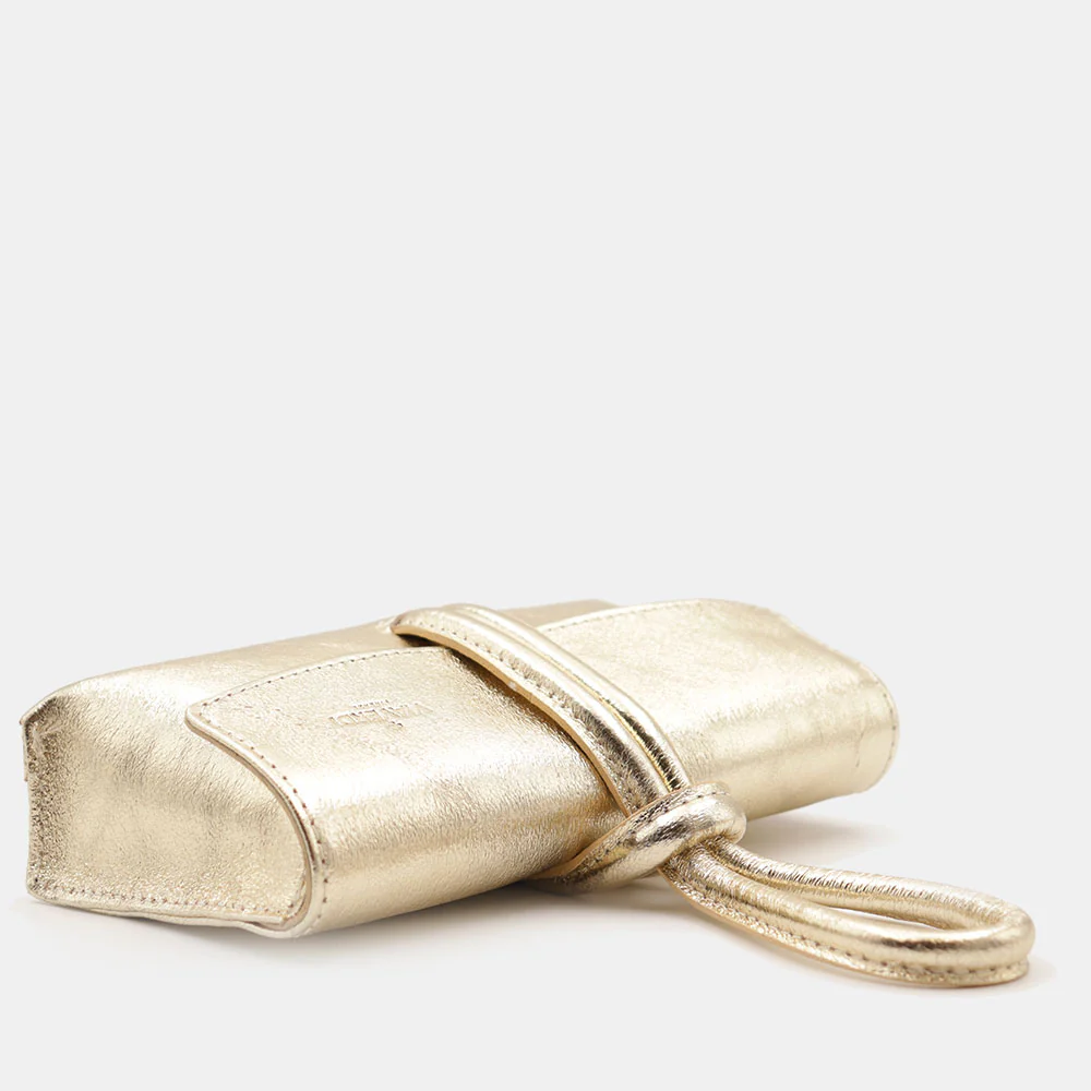 Borsa Clutch a Mano con Tracolla VIAVERDI in Pelle Oro Made in Italy linea Castiglione - Image 8