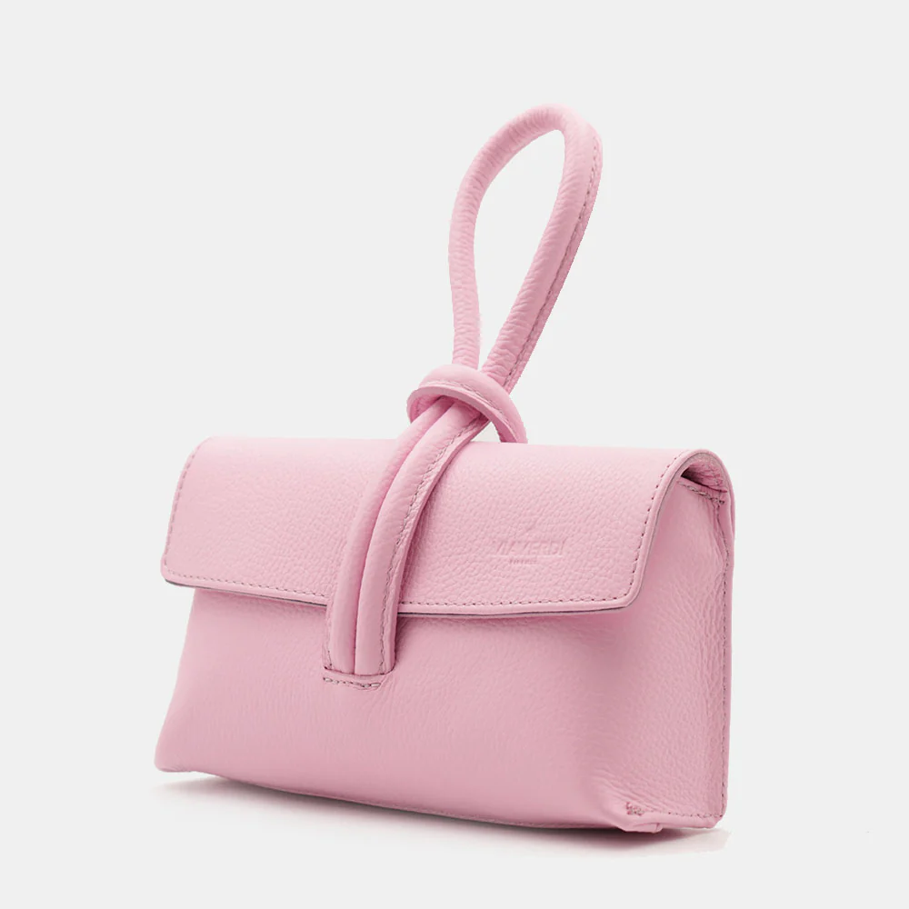 Borsa Clutch a Mano con Tracolla VIAVERDI in Pelle Rosa Made in Italy linea Castiglione - Image 3