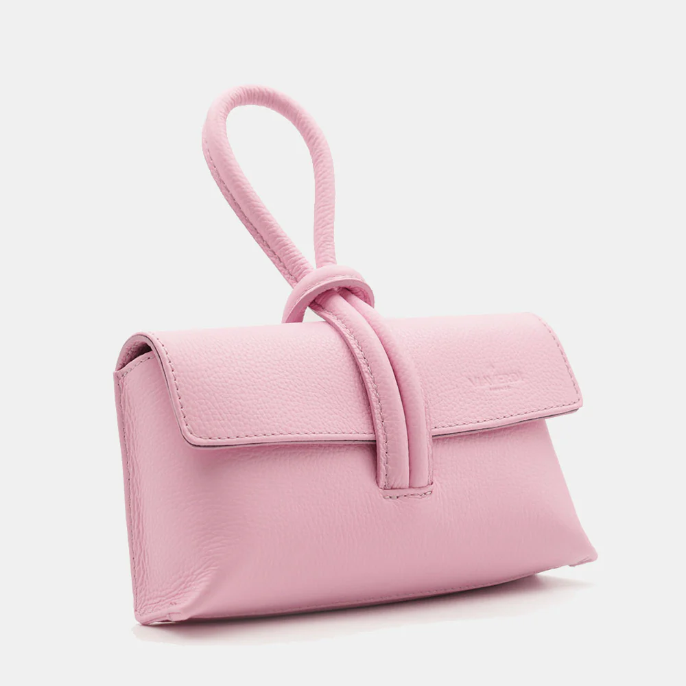 Borsa Clutch a Mano con Tracolla VIAVERDI in Pelle Rosa Made in Italy linea Castiglione - Image 5