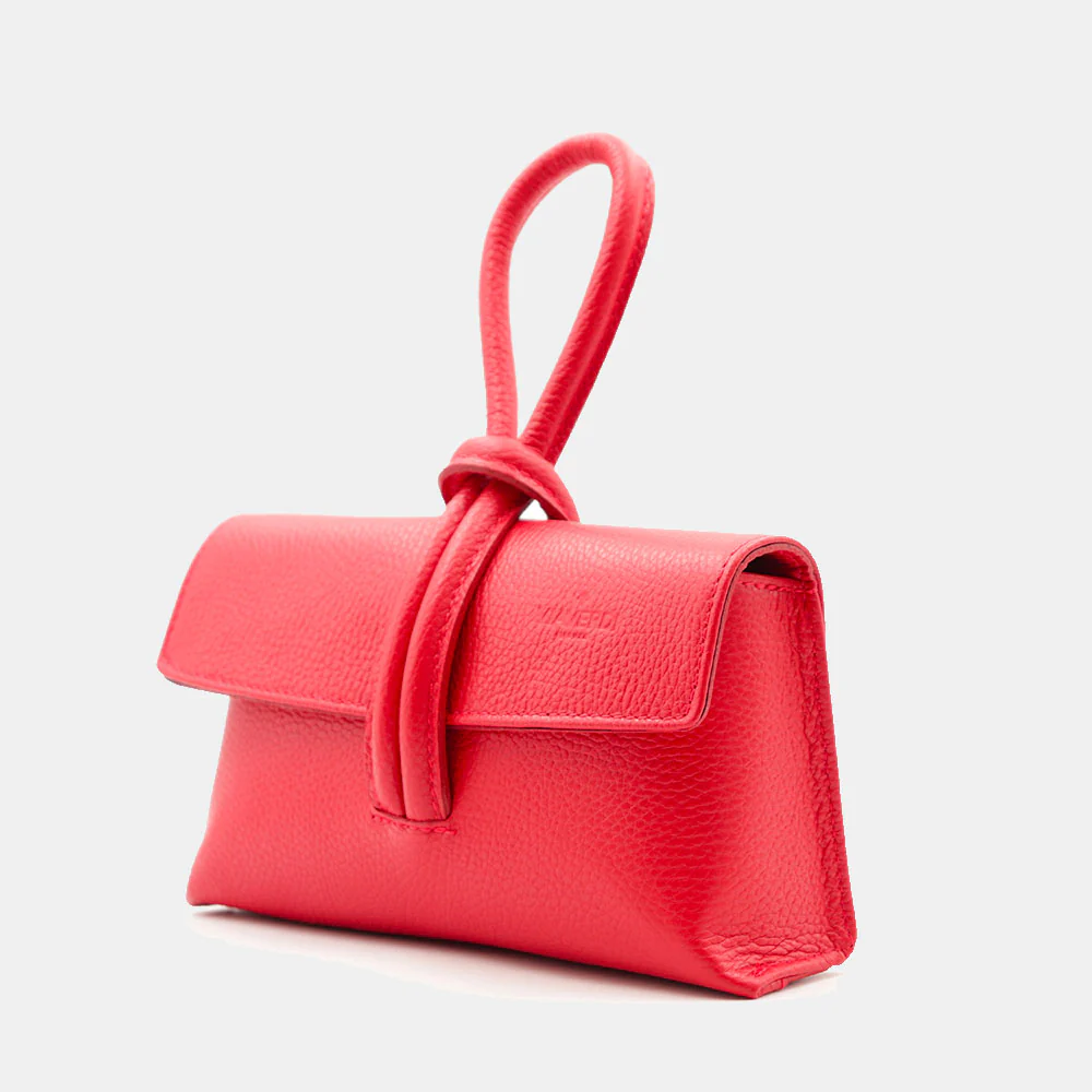 Borsa Clutch a Mano con Tracolla VIAVERDI in Pelle Rossa Made in Italy linea Castiglione - Image 2