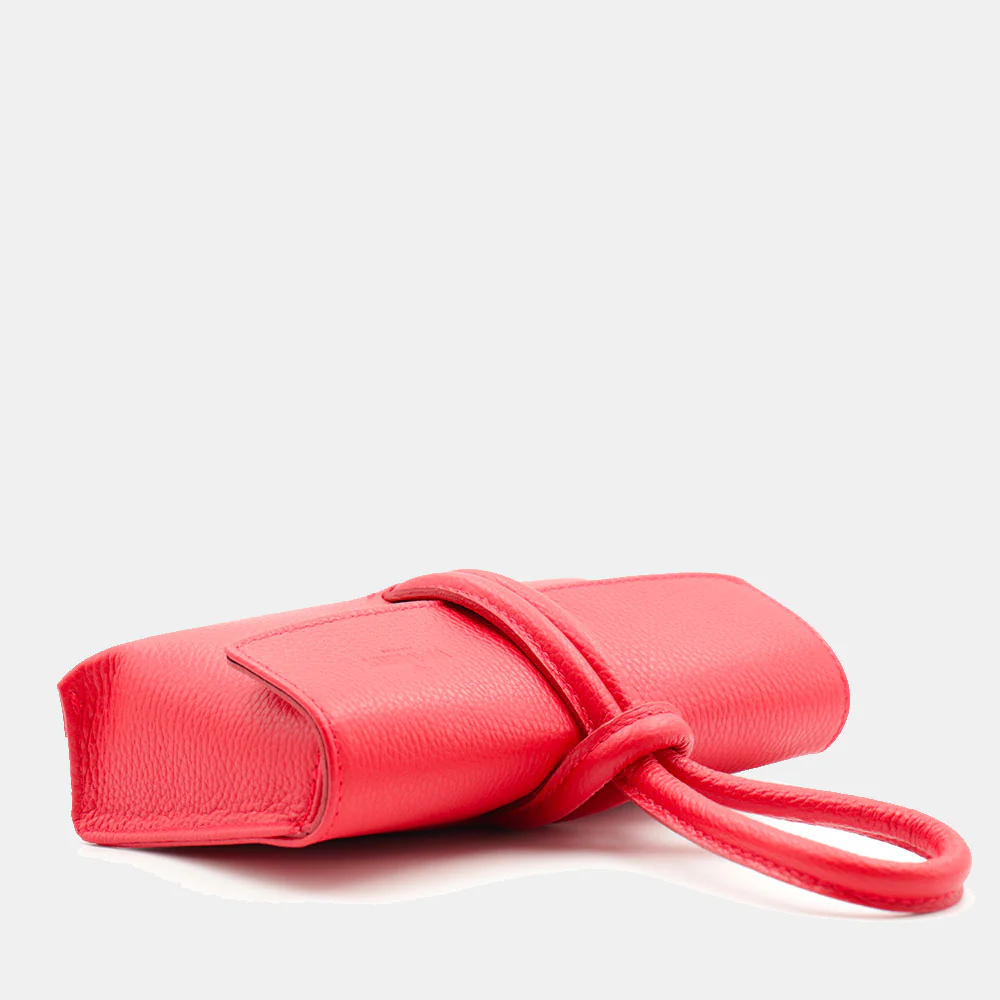 Borsa Clutch a Mano con Tracolla VIAVERDI in Pelle Rossa Made in Italy linea Castiglione - Image 5