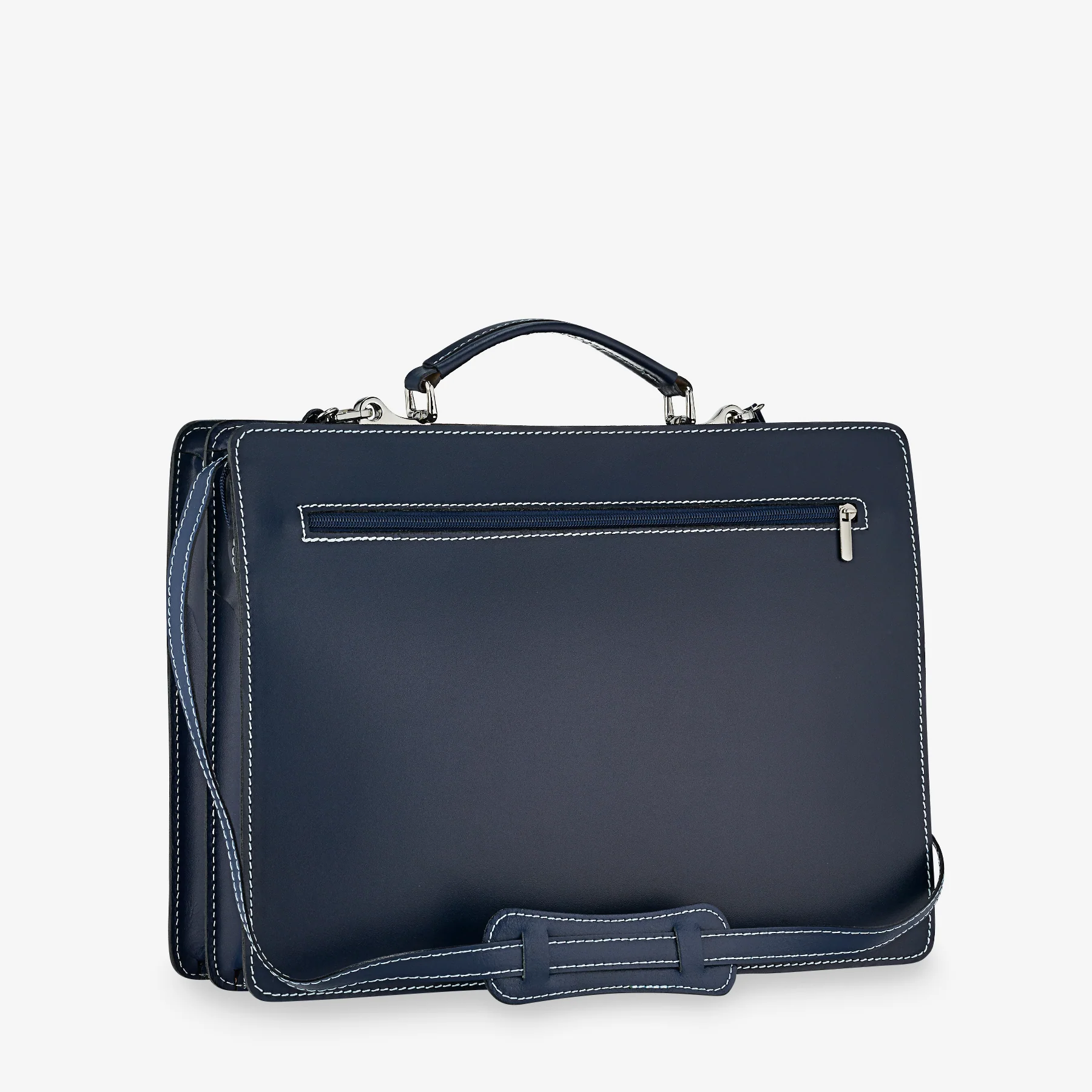 Borsa da Lavoro in Pelle Blu VIAVERDI Made in Italy - Porta Ombrelli e Pc 15.6 - Image 4