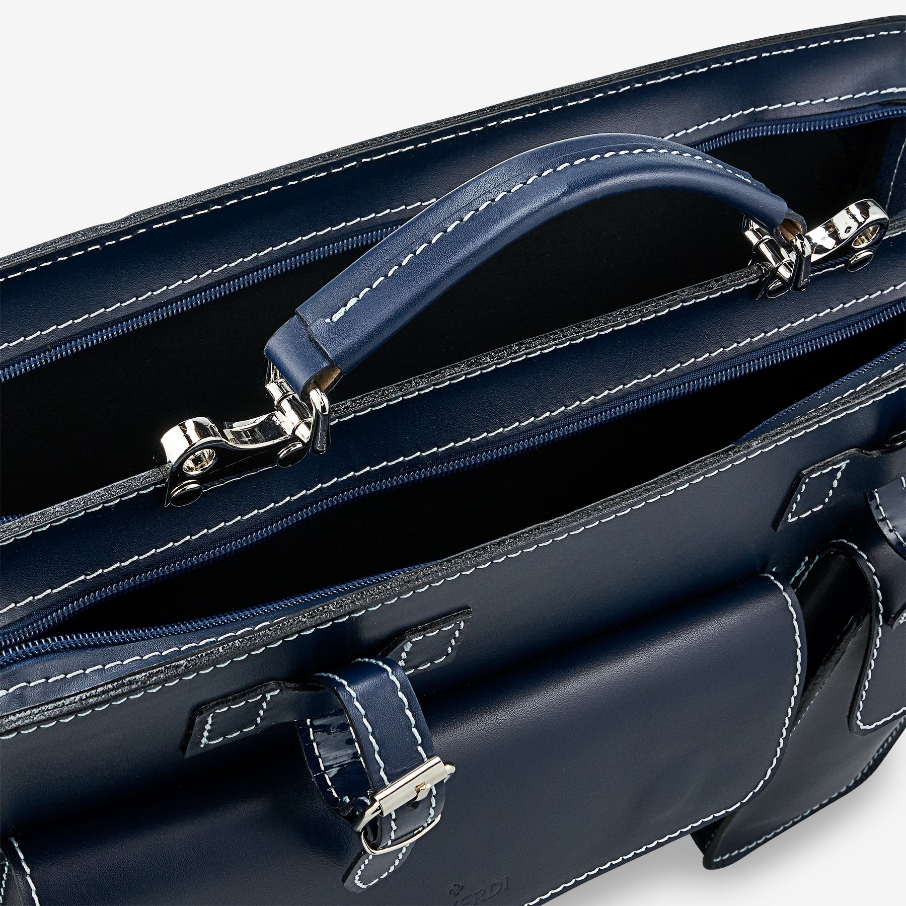 Borsa da Lavoro in Pelle Blu VIAVERDI Made in Italy - Porta Ombrelli e Pc 15.6 - Image 6