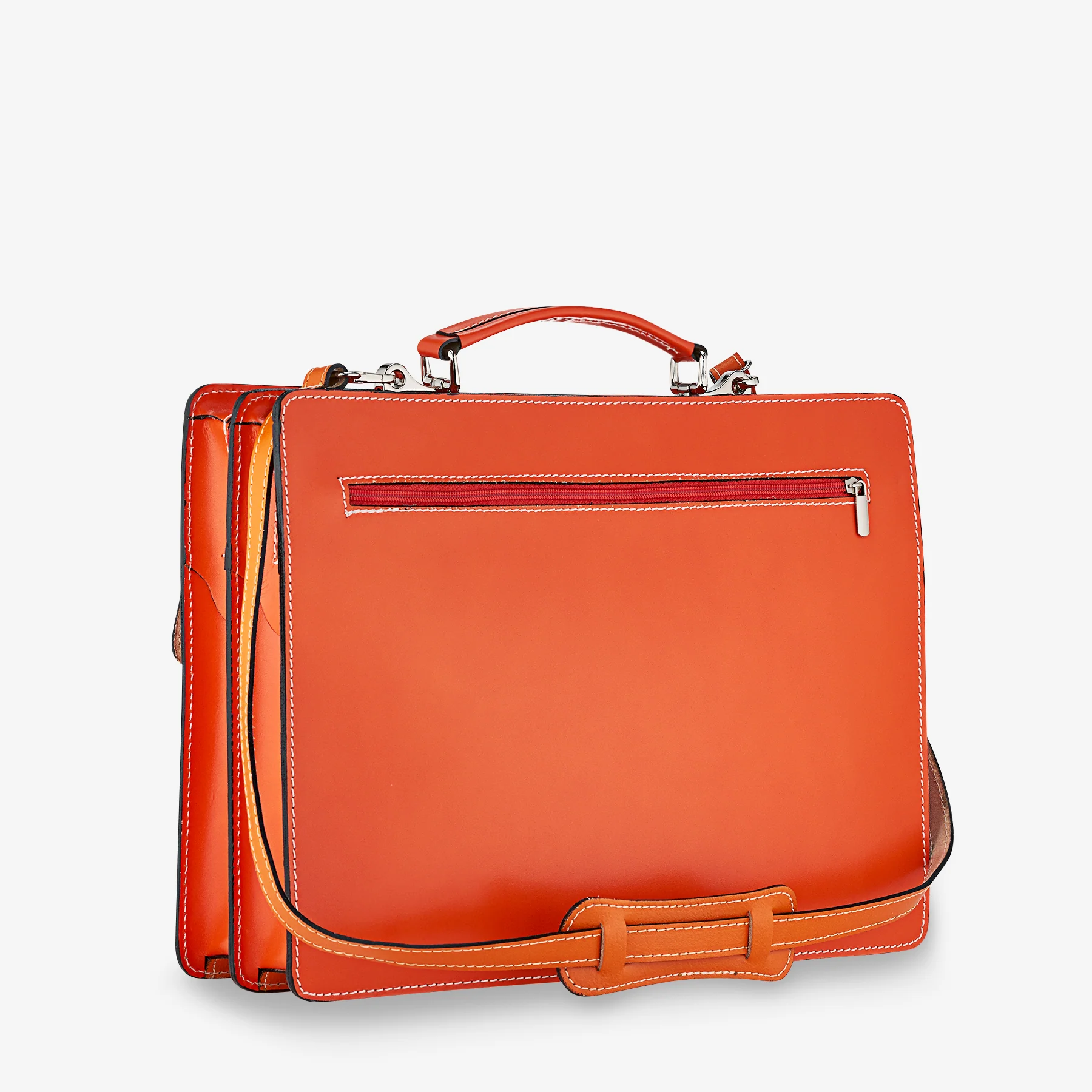 Borsa da Lavoro in Pelle Arancione VIAVERDI Made in Italy - Porta Ombrelli e Pc 15.6 - Image 5