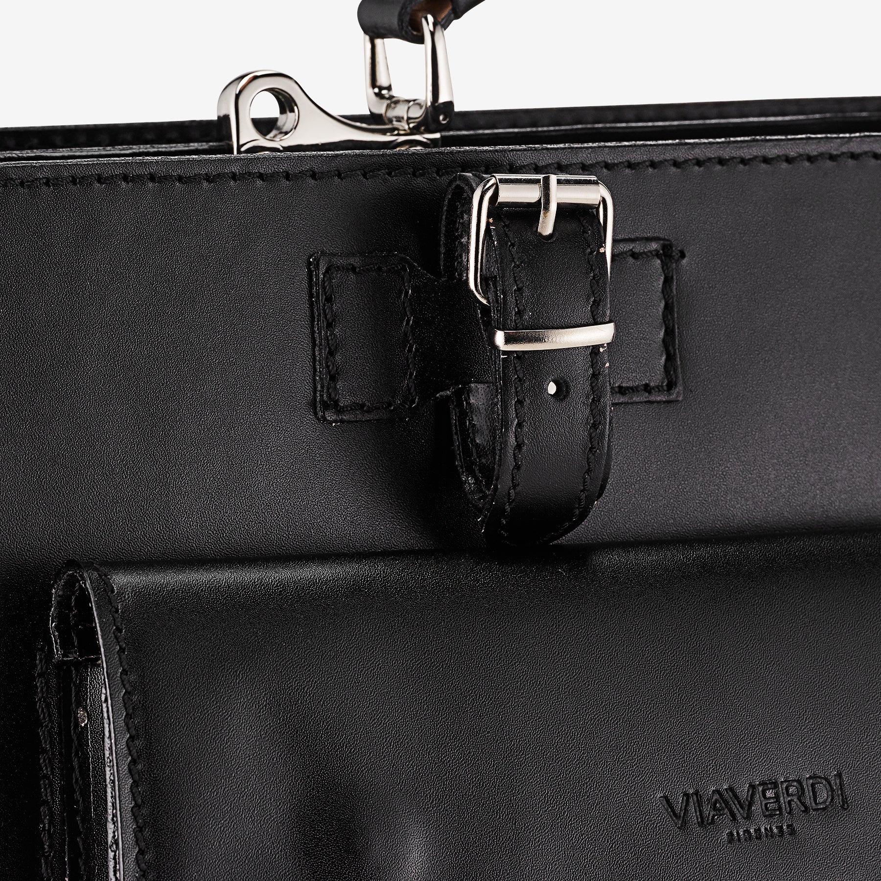 Borsa da Lavoro in Pelle Nera VIAVERDI Made in Italy - Porta Ombrelli e Pc 15.6 - Image 5