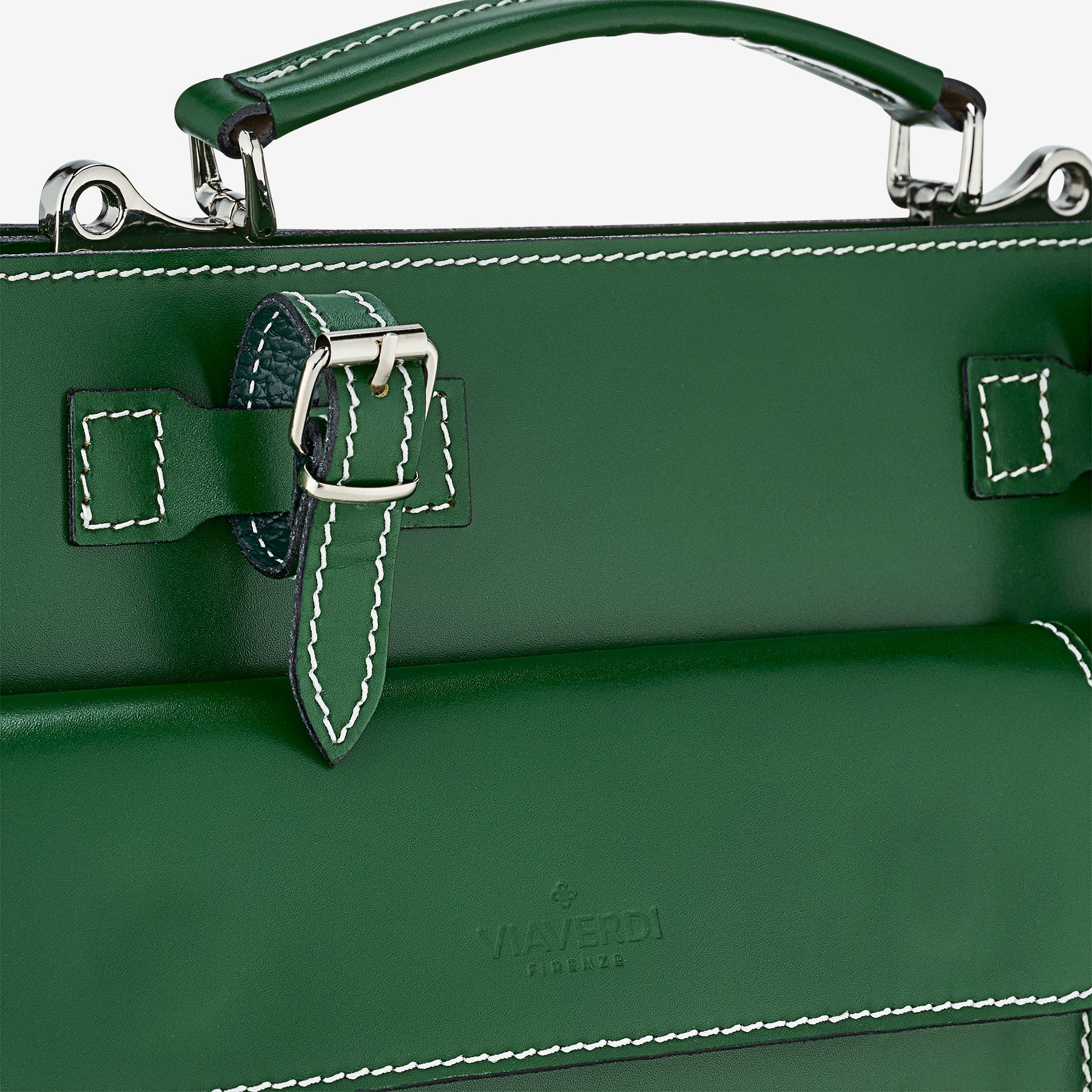 Borsa da Lavoro in Pelle Verde VIAVERDI Made in Italy - Porta Ombrelli e Pc 15.6 - Image 3