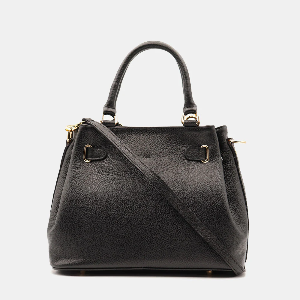 Borsa Donna a Mano VIAVERDI in Pelle Nera Made in Italy linea Artimino - Image 6