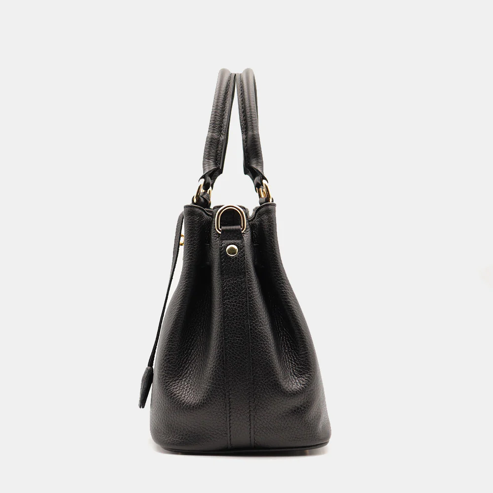 Borsa Donna a Mano VIAVERDI in Pelle Nera Made in Italy linea Artimino - Image 7