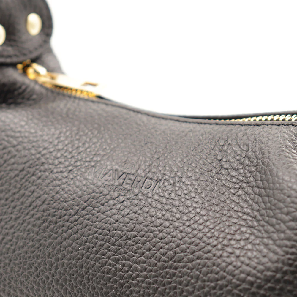 Borsa Donna a Mano con Tracolla VIAVERDI in Pelle Nera Made in Italy linea Castiglione - Image 11