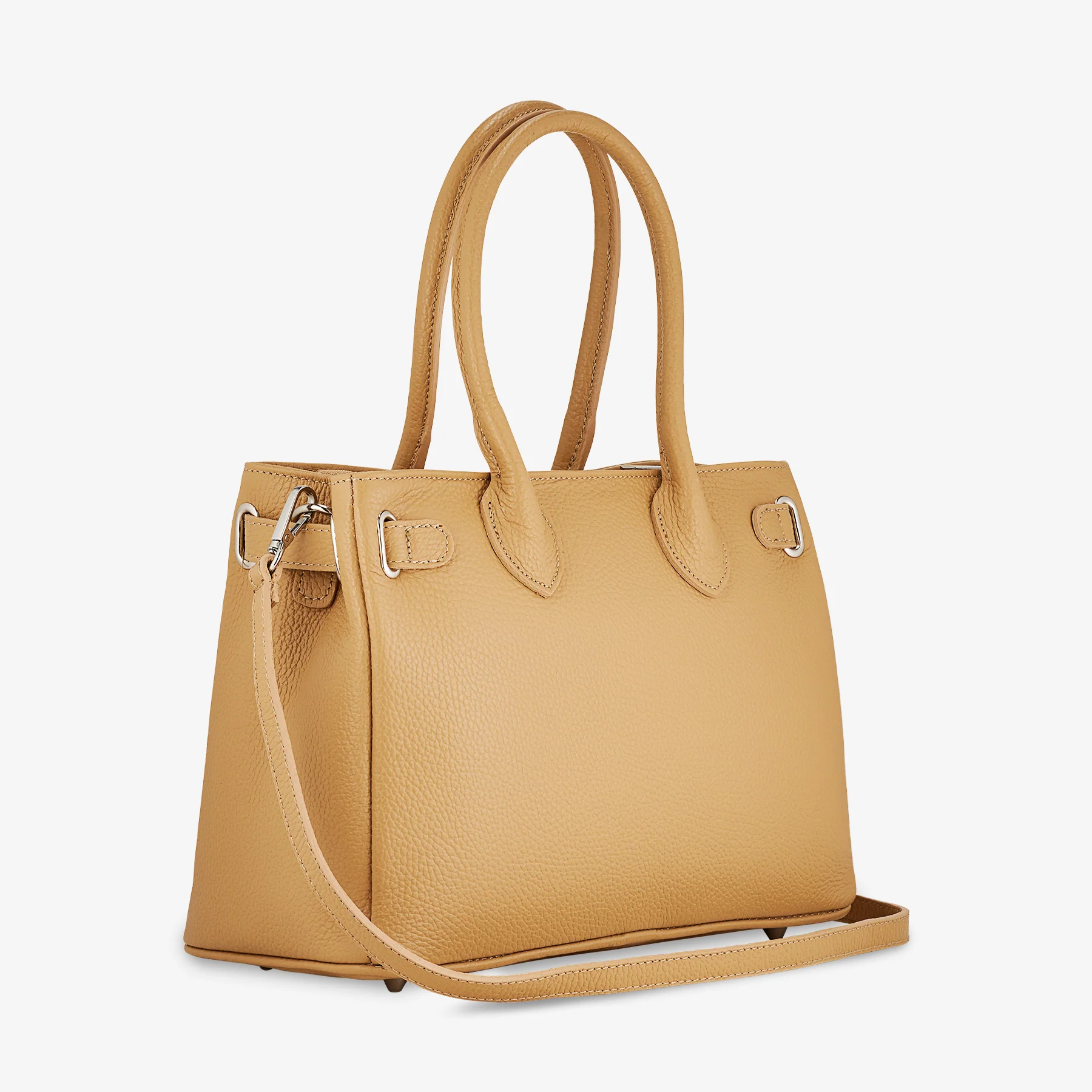 Borsa Donna a Mano con Tracolla VIAVERDI in Pelle Nocciola Made in Italy - Image 2