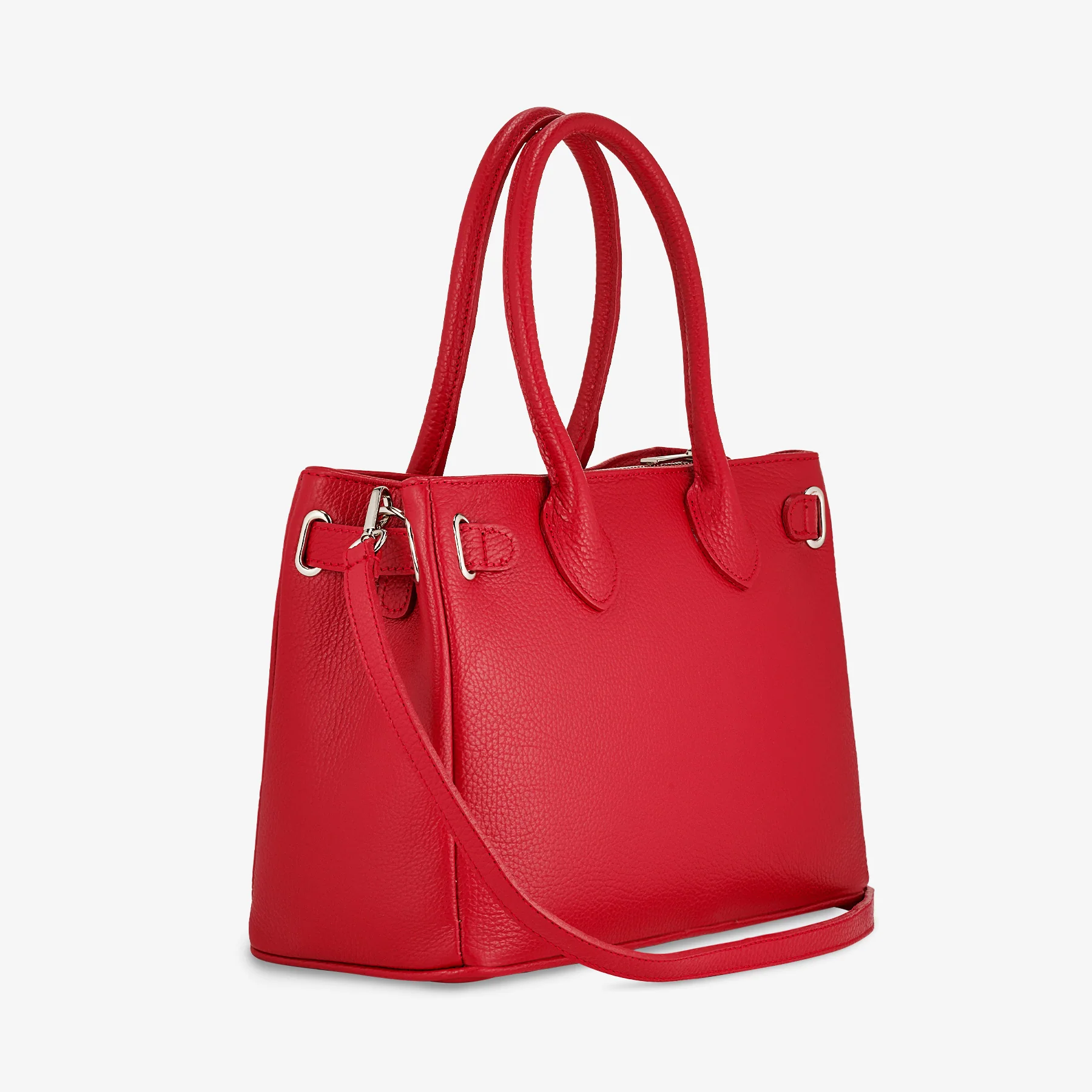 Borsa Donna a Mano con Tracolla VIAVERDI in Pelle Rossa Made in Italy - Image 2
