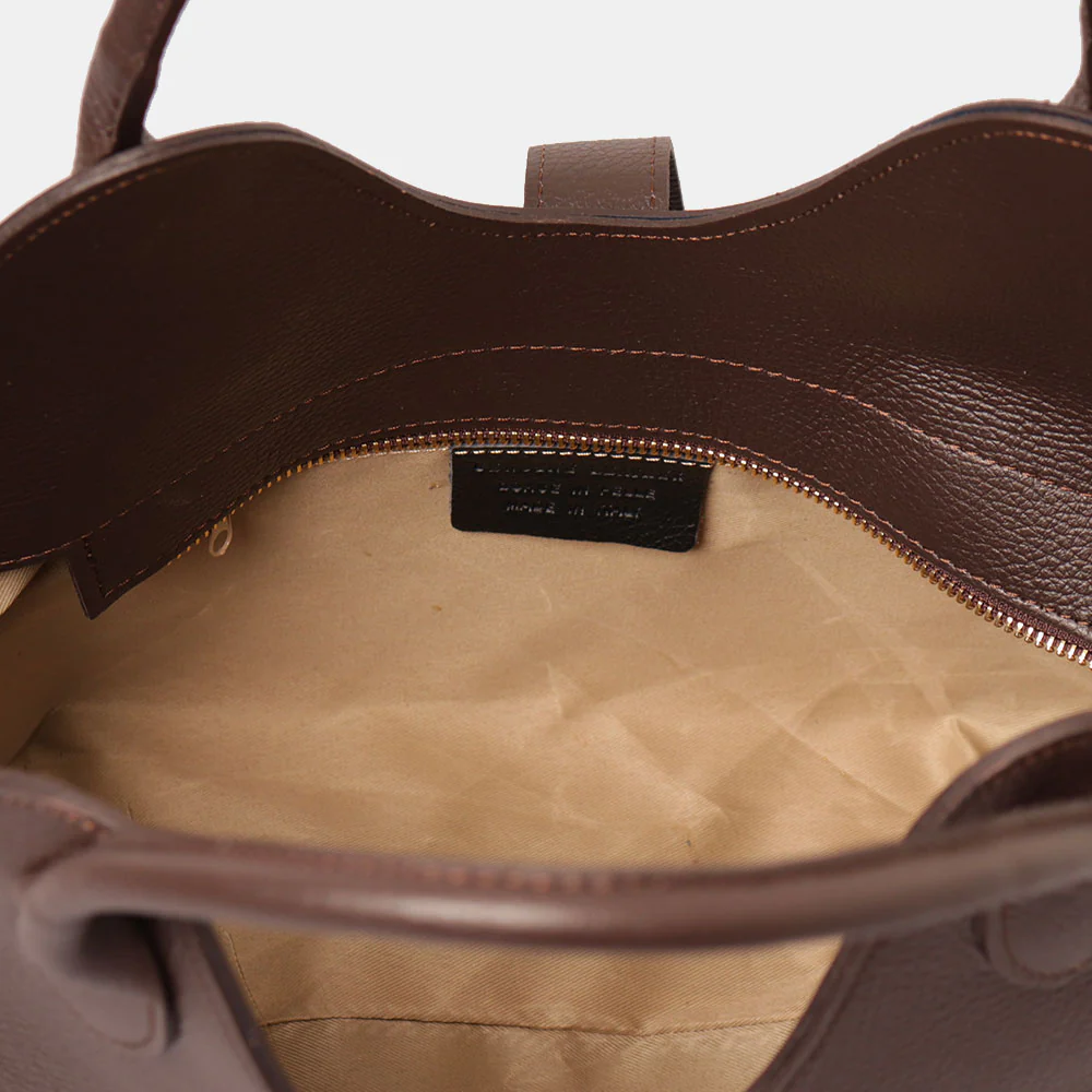 Borsa Donna a Mano con Tracolla VIAVERDI in Pelle Testa Moro Made in Italy linea Artimino - Image 5