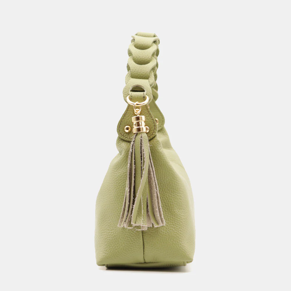 Borsa Donna a Mano con Tracolla VIAVERDI in Pelle Verde Made in Italy linea Castiglione - Image 8