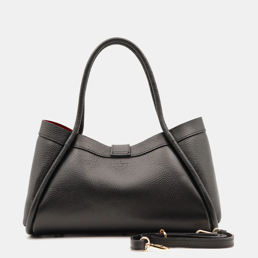 Borsa Donna a Mano VIAVERDI in Pelle Nera Made in Italy linea Cortona - Image 7