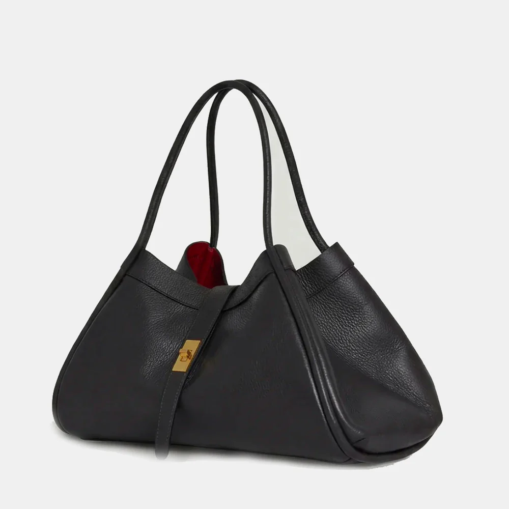 Borsa Donna a Mano VIAVERDI in Pelle Nera Made in Italy linea Cortona - Image 8