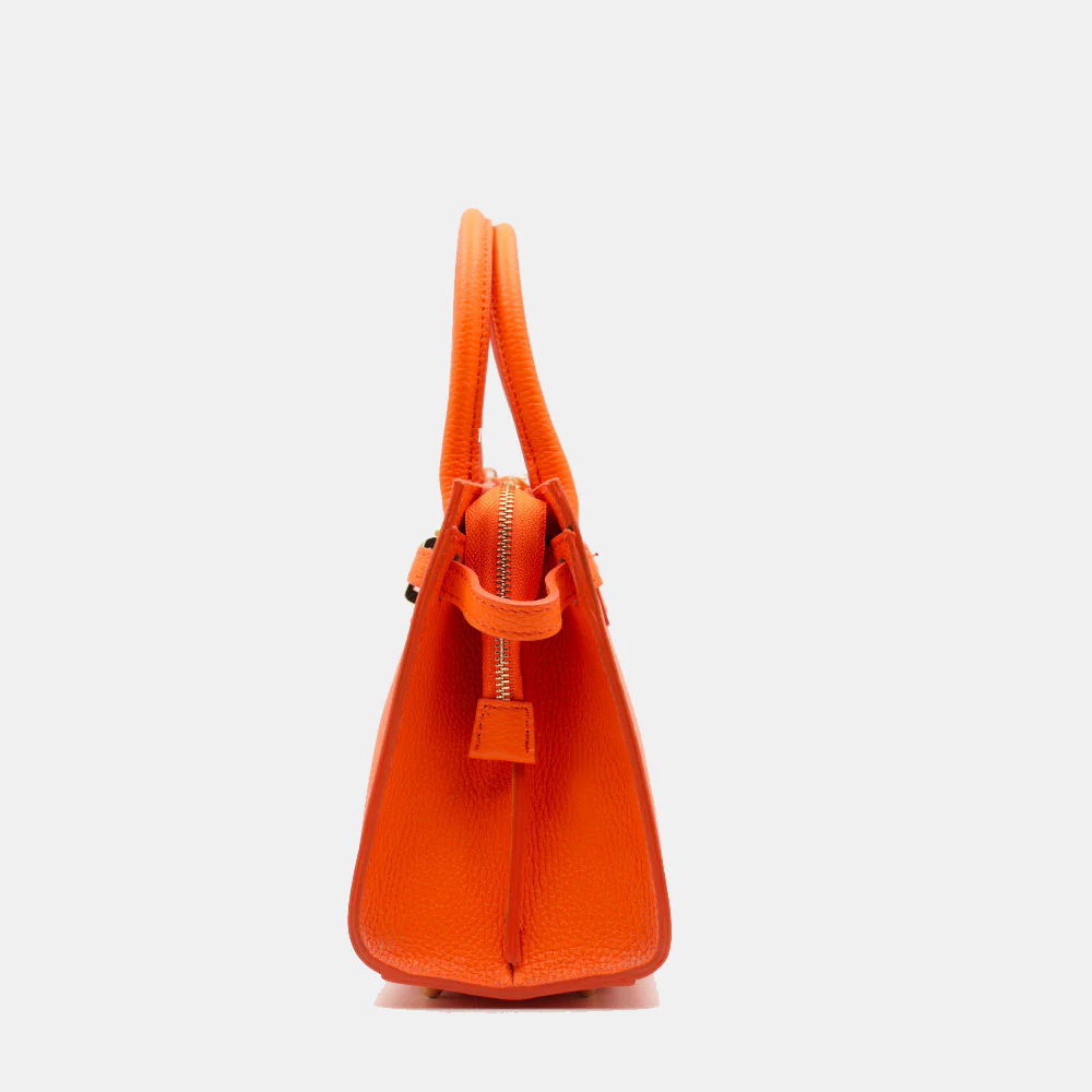 Borsa Donna a Mano VIAVERDI in Pelle Arancione Made in Italy linea Artimino - Image 6