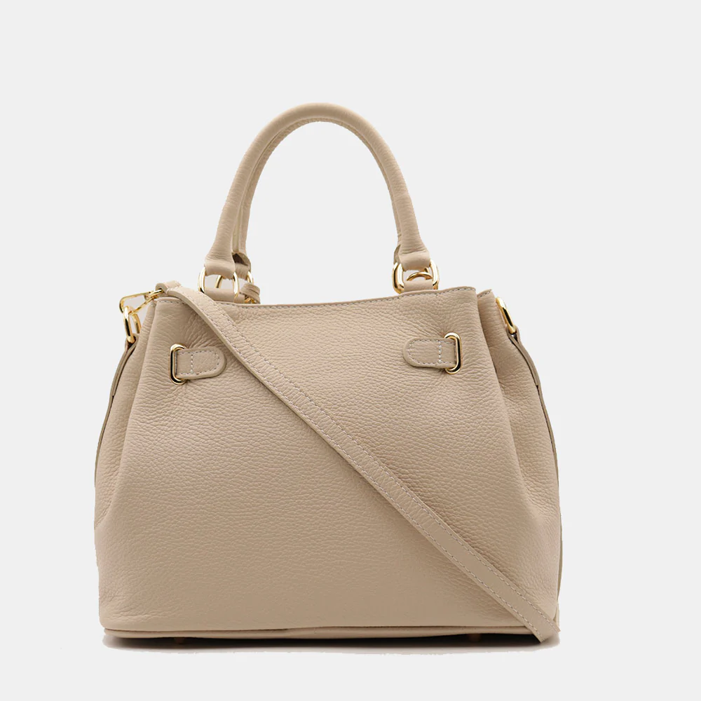Borsa Donna a Mano VIAVERDI in Pelle Beige Made in Italy linea Artimino - Image 5