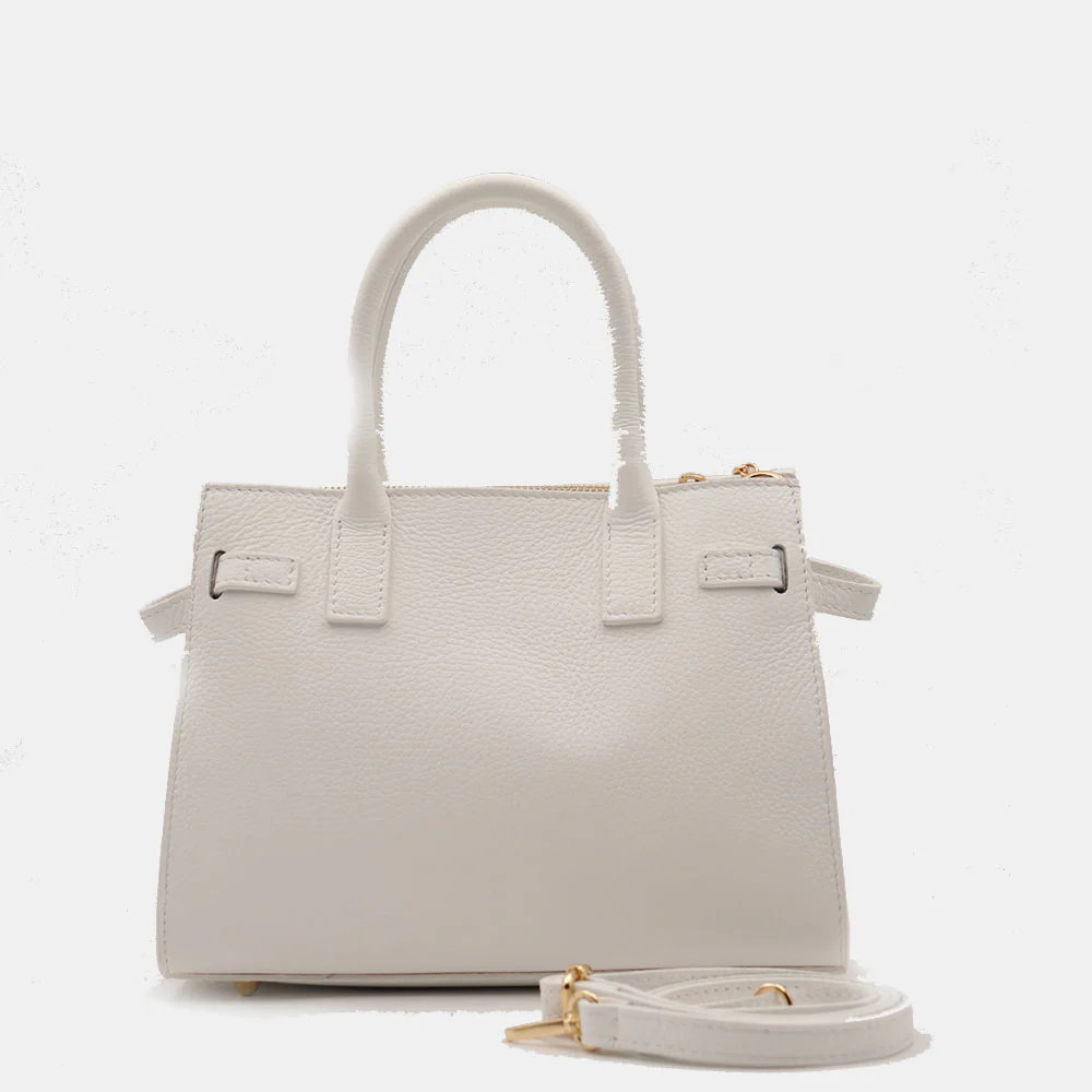 Borsa Donna a Mano VIAVERDI in Pelle Bianca Made in Italy linea Artimino - Image 5