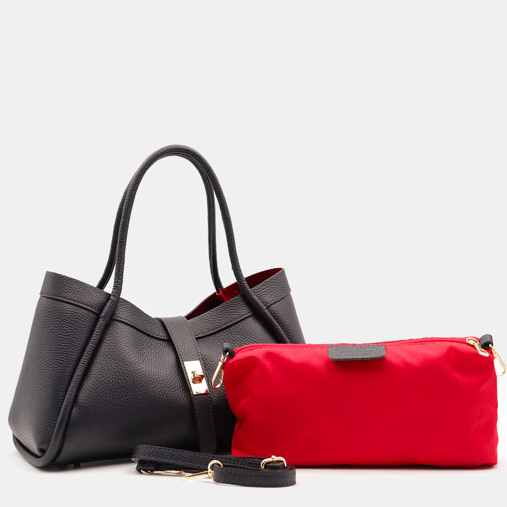 Borsa Donna a Mano VIAVERDI in Pelle Blu Made in Italy linea Cortona - Image 9
