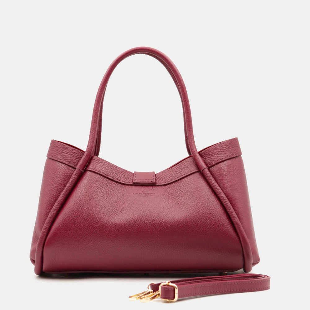 Borsa Donna a Mano VIAVERDI in Pelle Bordeaux Made in Italy linea Cortona - Image 7